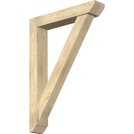Ekena Millwork Traditional Slat Rough Sawn Bracket w/ Offset Brace, Douglas Fir, 6"W x 32"D x 44"H BKT0604X32X44TRA06RDF